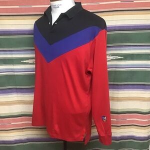 GUC POLO Ralph Lauren suicide skier long sleeve polo sz L